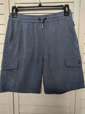 Ring of Fire Men's Chambray Cargo Shorts in Blue